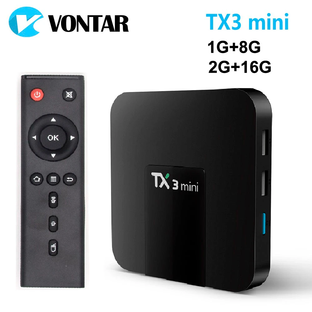 ТВ приставка VONTAR TX3 mini Android 7 1 2 ГБ 16 четырехъядерный процессор Amlogic S905W H.265 4K Wi Fi