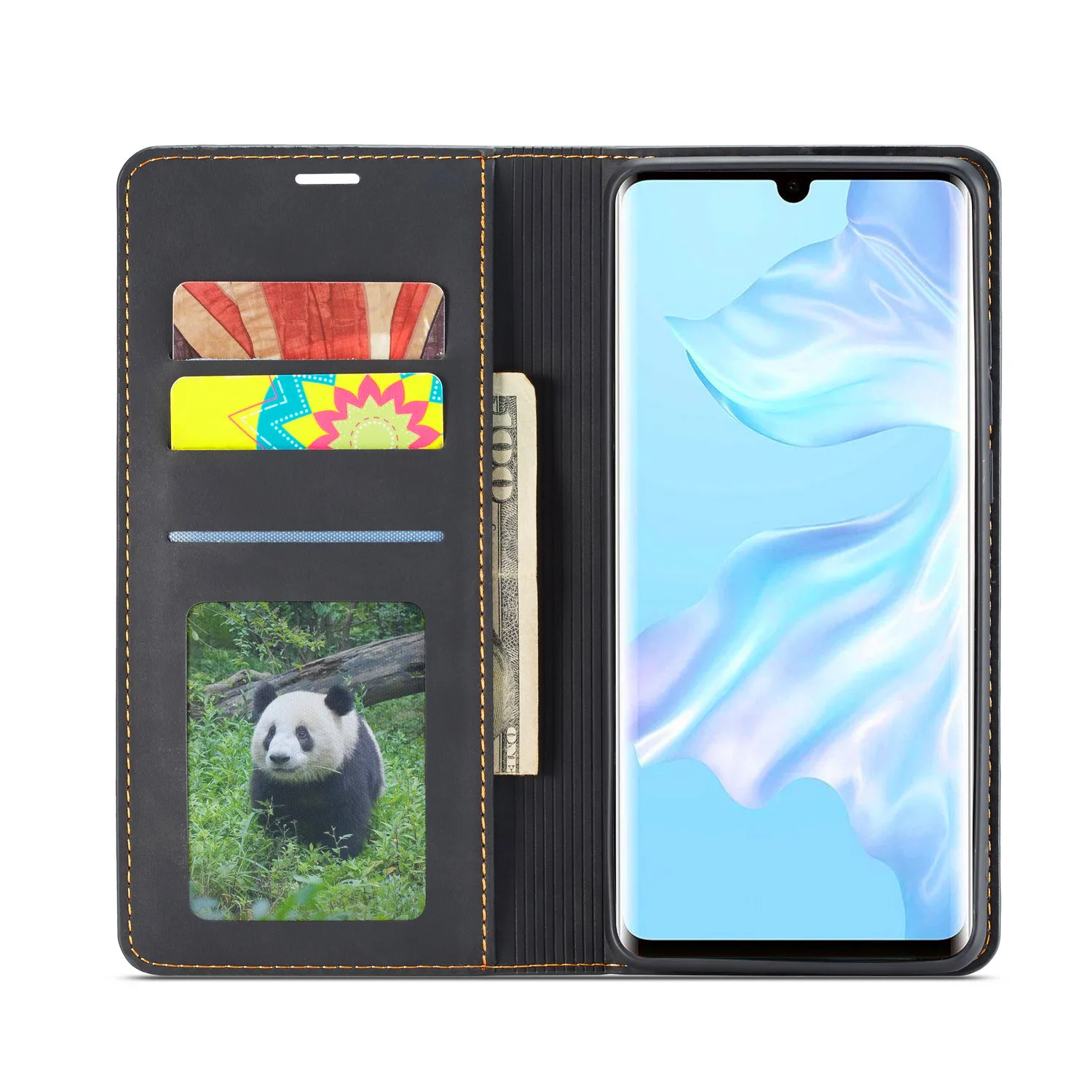 Роскошный деловой кожаный чехол для телефона Huawei P30 Pro с магнитным бумажником Lite