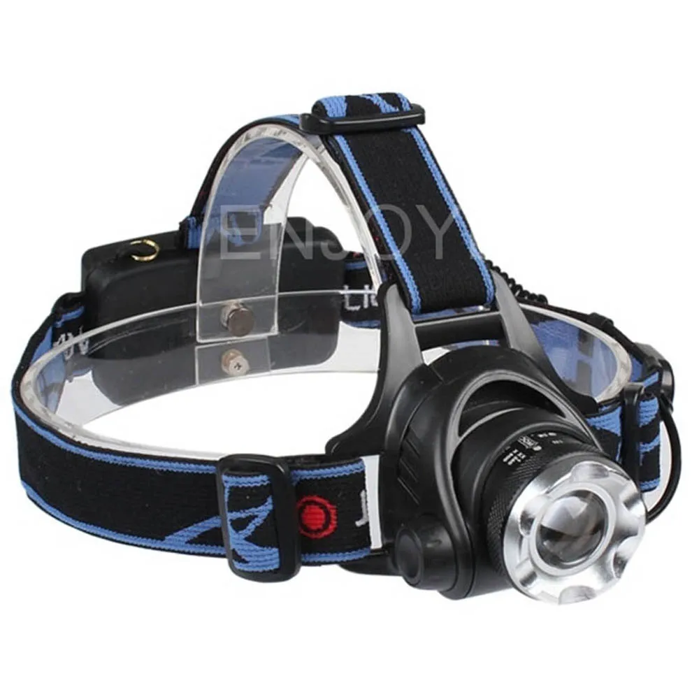 Powerful LED Headlamp Led Zoomable 2000 Lm Head Light Adjustable HeadLamp Torch 3 Modes 2x 18650 + charger P4