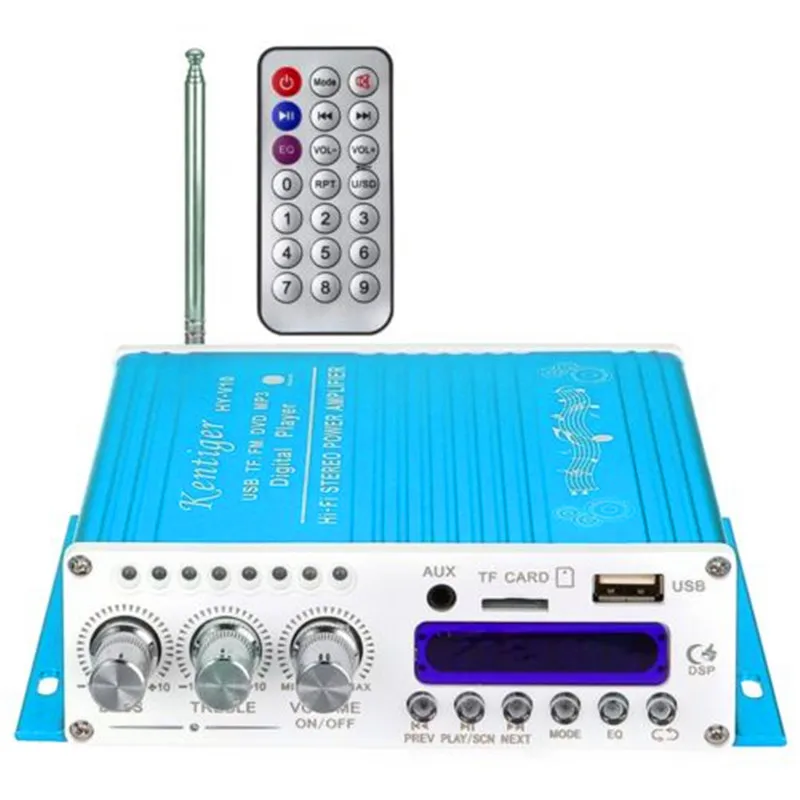 DOXINGYE 12 В 20 Вт Hi-Fi автомобильный аудио усилитель мощности 4 CH DSP звук Bluetooth цифровой USB MP3 DVD CD FM радио SD Стерео fm-плеер