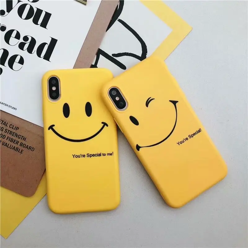 NFH чехлы для телефонов iphone X 6 6s Мягкий силиконовый Smiley smile пластиковый чехол 8 7 plus