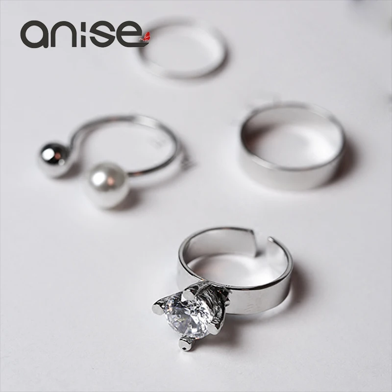 Женский набор колец анис смешанного дизайна геометрические металлические