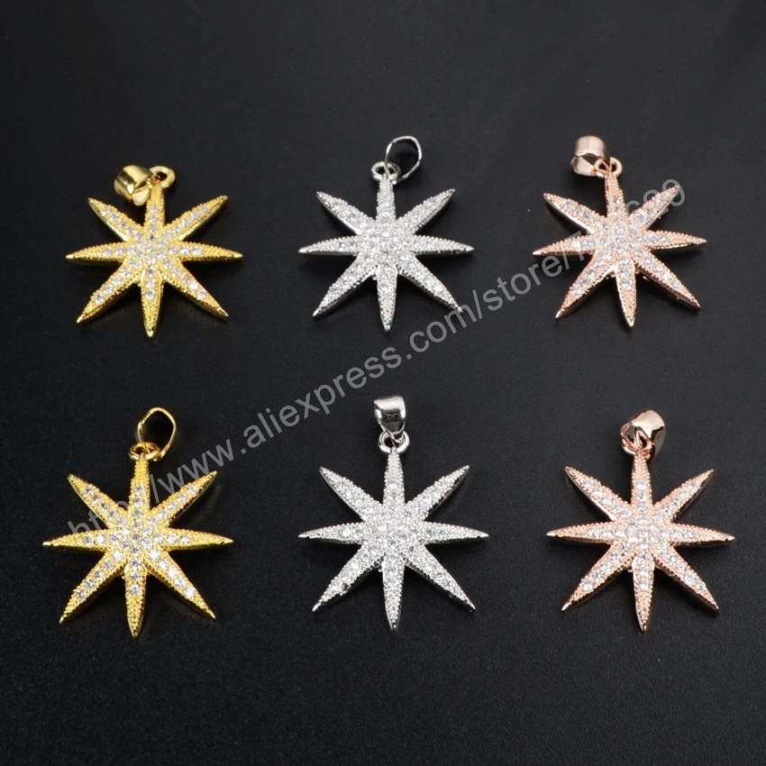 

Подвески женские BOROSA, из меди, с фианитами, в форме звезды, 20 шт., WX042