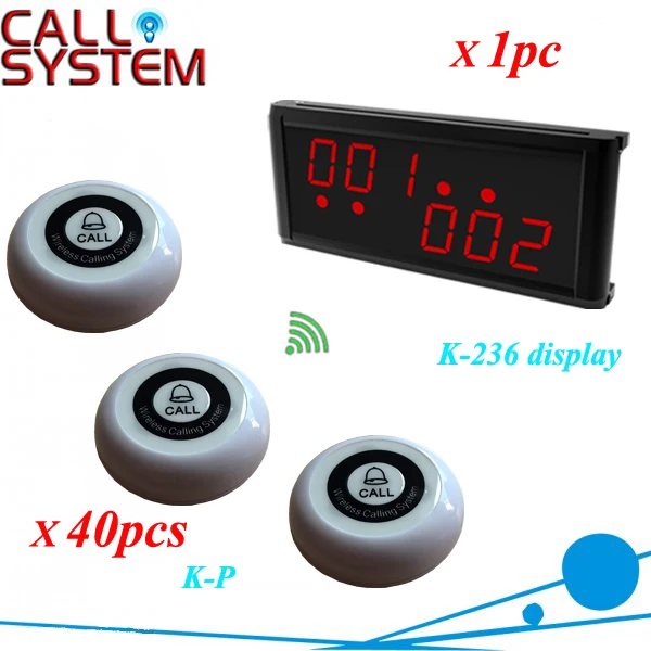 

Restauarant equipment Service caller paging system counter display with table buzzer 1-key 40pcs