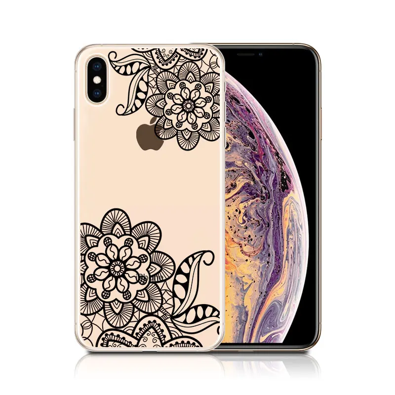 FORLAS Elegant Patterned case for iphone xs max soft TPU COVER Silicone iphone8 x xr Back Capa |