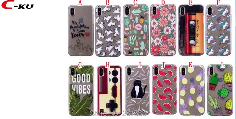 C-ku Cartoon Flower Fruit Soft TPU Case For Samsung Galaxy J4 J6 S7 EDGE S8 PLUS S9 J310 J510 J710 Watermelon Skin Cover 100pcs | Мобильные