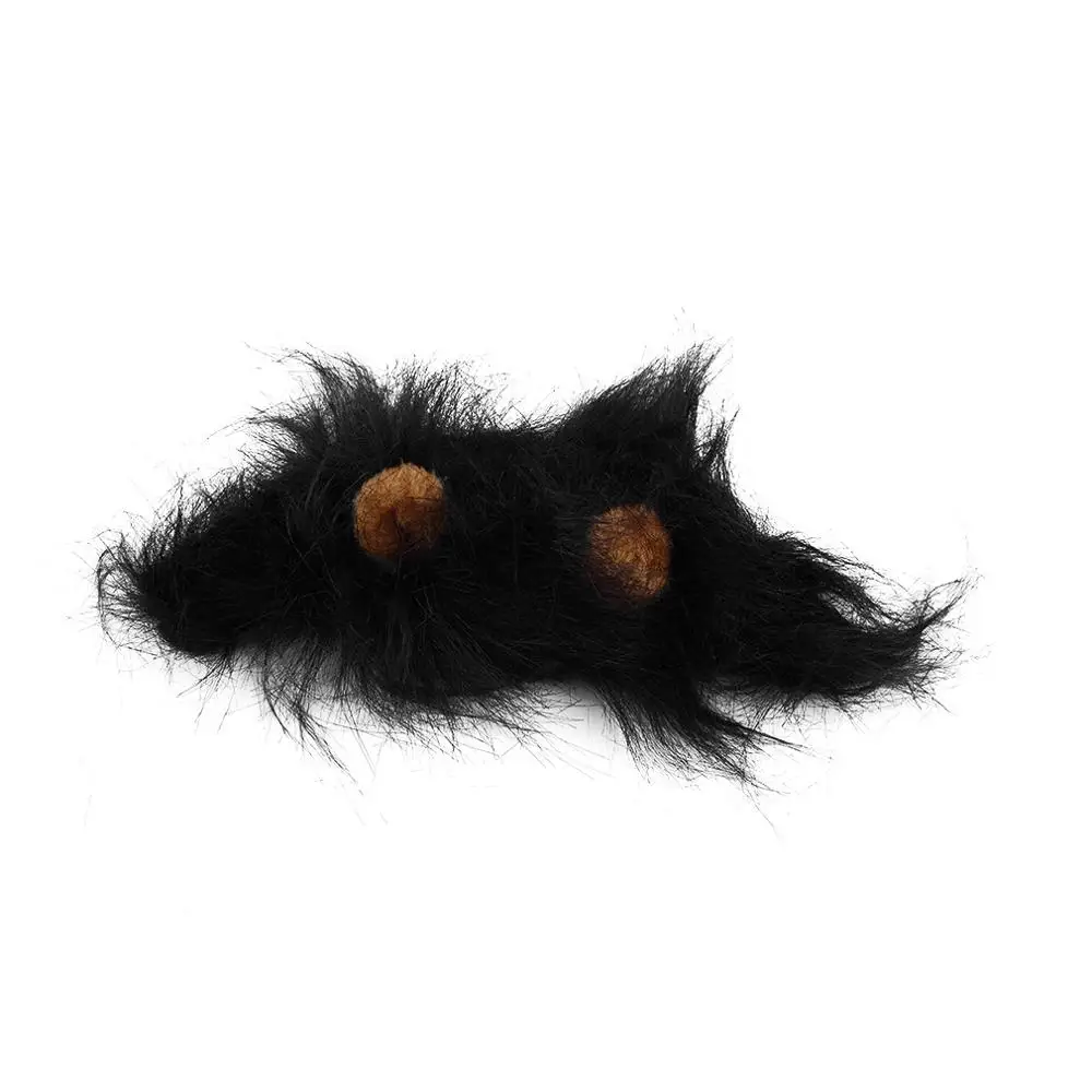 black Кошка Собака эмуляция Лев волосы грива уши шапка осень зима наряжаться в костюм глушитель шарф - Цвет: black