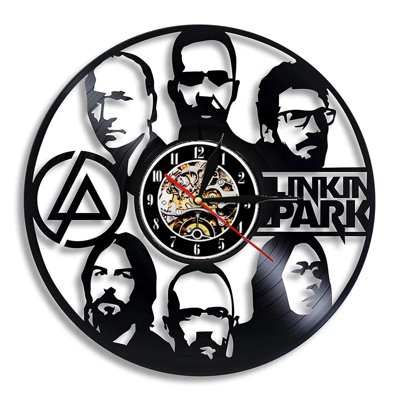 Linkin Park Виниловая пластинка настенные часы современный дизайн музыкальная тема рок-группа 3D Декоративные часы из винила настенные часы домашний декор 12" - Цвет: 7