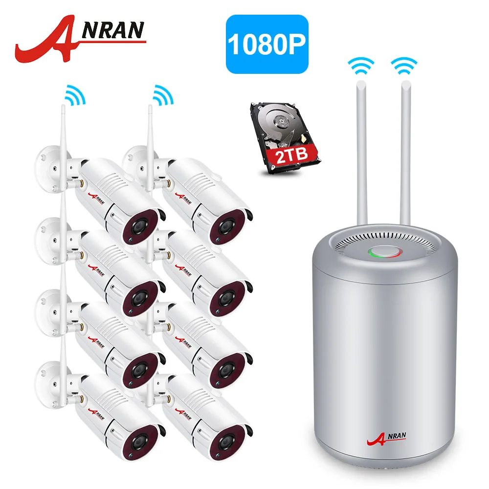 Слоновая кость ANRAN Беспроводной CCTV Камера Системы 8CH NVR с 8 шт. Ночное видение CCTV Камера видео безопасности Системы 2 ТБ HDD, обнаружение движения - Цвет: Слоновая кость