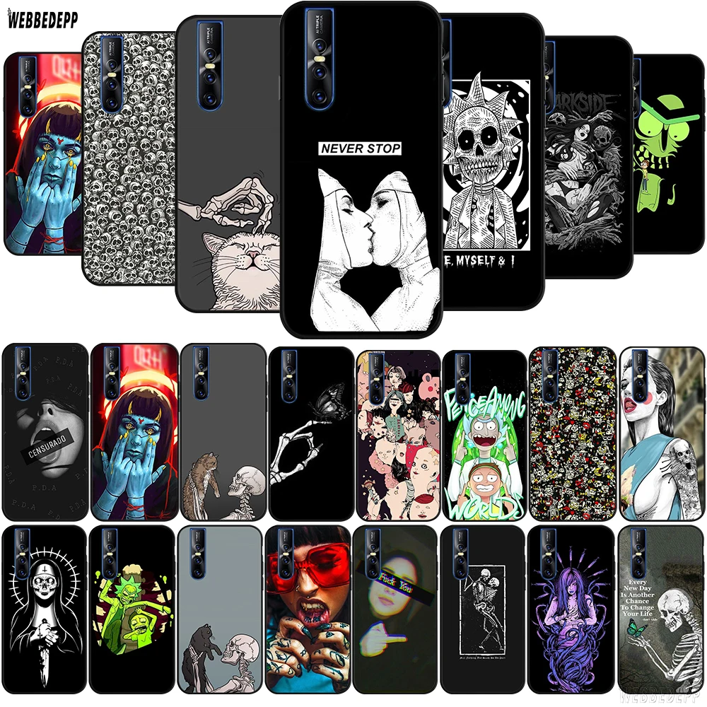 WEBBEDEPP милый ТПУ чехол с черепом для vivo Y17 Y53 Y55s Y67 Y75 Y81s Y85 Y89 Y91 Y91C Y95 Y93 V5s V7 V9|Бамперы| |