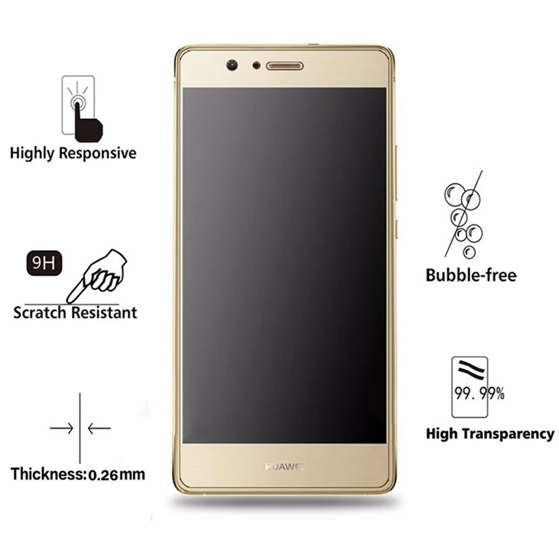 Tempered Glass For Huawei P9 Lite Screen Protector 9H 2.5D 0.26mm Phone Protection Film for | Мобильные телефоны и