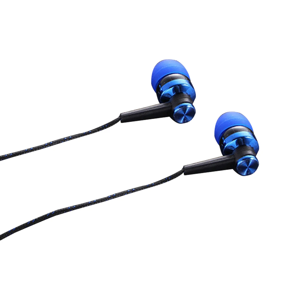 blue MP3/mp4 Roping стерео наушники с шумоизоляцией, отражающая волоконная тканевая линия 3,5 мм, наушники-вкладыши для xiaomi, наушники Auriculares - Цвет: blue