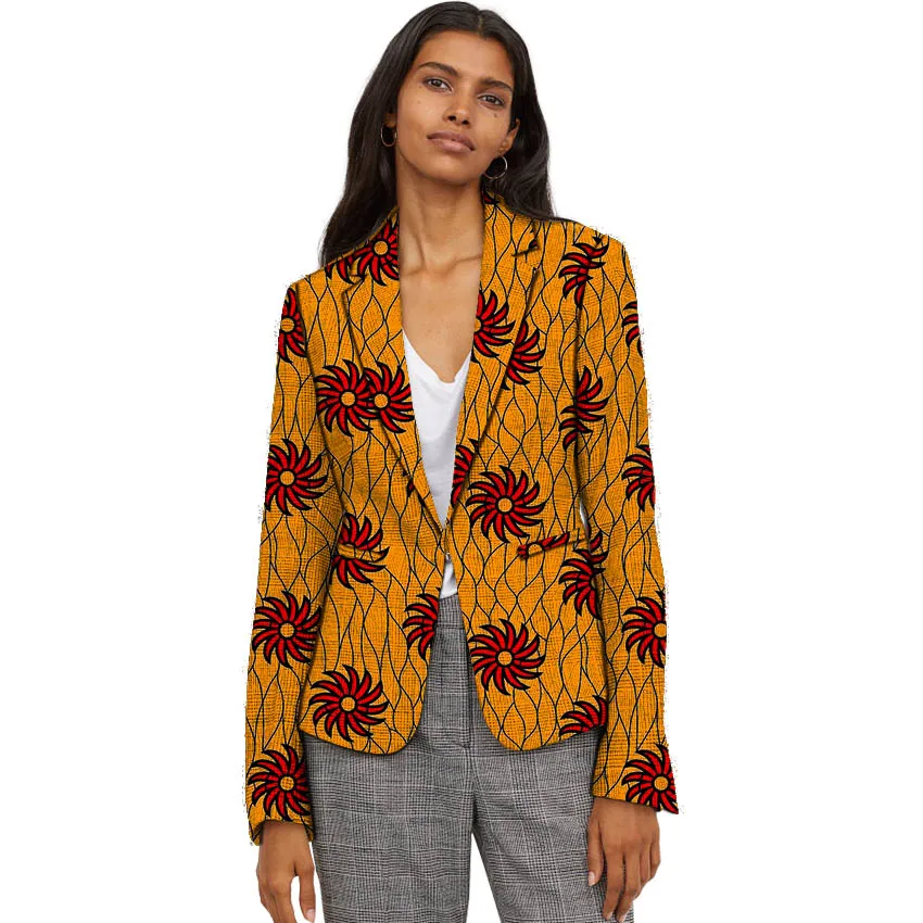 Африканская одежда женские блейзеры с принтом slim fit Анкара модный костюм куртки на заказ для свадьбы Женский блейзер Пальто - Цвет: 4