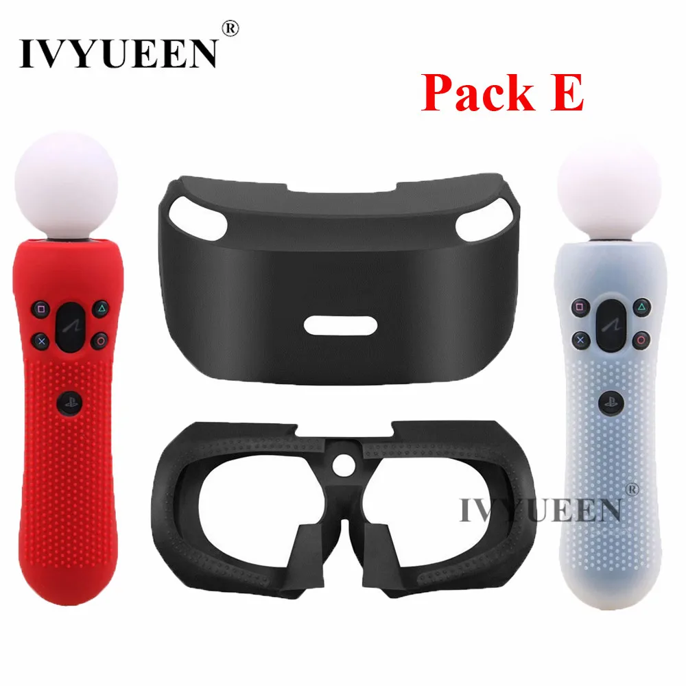IVYUEEN для sony PSVR стеклянный защитный силиконовый чехол для playstation VR Move контроллер для PS VR гарнитура - Цвет: Pack E
