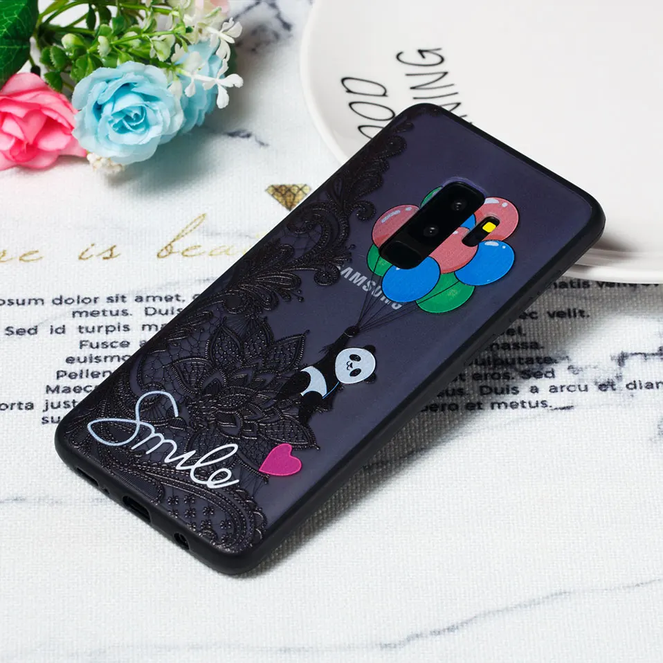 Пикантные цветочный чехол для телефона Samsung S7 note 8 9 черная крышка корпуса край Coque