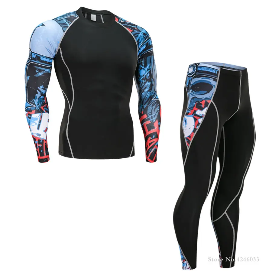 Мужские компрессионные колготки леггинсы мужской спортивный костюм костюмы для