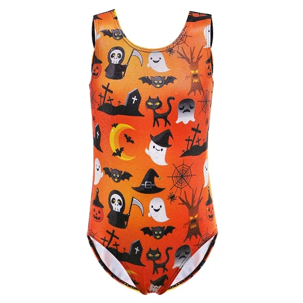 B136 Orange BAOHULU для маленьких девочек; позолоченный гимнастический купальник без рукавов; танцевальный балетный костюм; детский тренировочный костюм для подростков - Цвет: B136 Orange