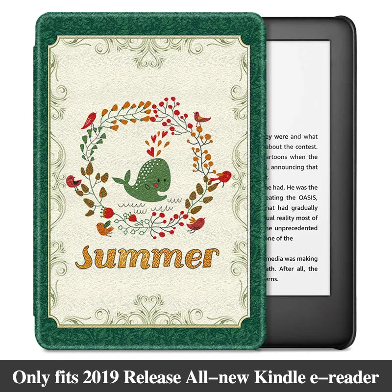 summer whale AROITA легкий Чехол для всех-new Kindle 10th Generation eReader(модель J9G29R)-модный защитный чехол с функцией автоматического сна/пробуждения - Цвет: summer whale