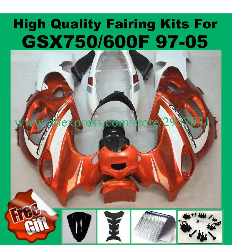 

Fairings for SUZUKI GSX600/750F katana 97 98 99 00 01 02 03 04 05 GSX 600F 750F 1997-2005 fairing kit ABS orange white black