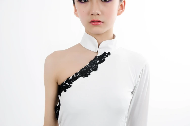 Новое поступление детское платье для латинских танцев белый элегантный костюм