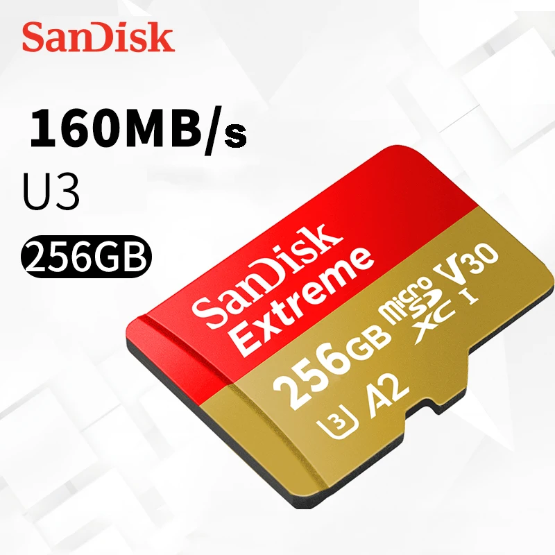 Sandisk карта памяти Micro SD класс U3 V30 A2 64 ГБ 128 256 | Компьютеры и офис