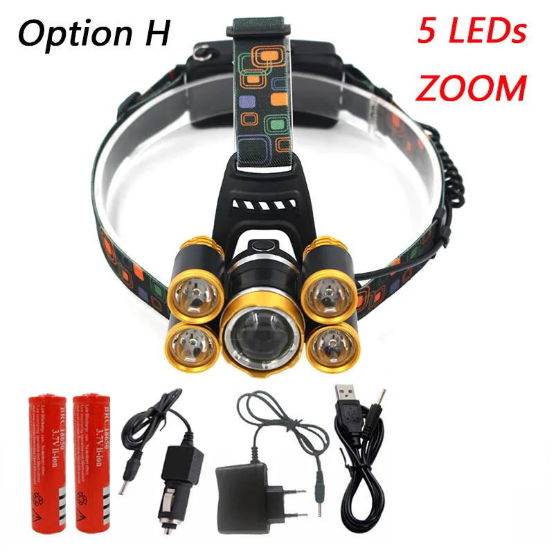 Option H Litwod Z20 светодиодный налобный фонарь 900 люмен налобный фонарь XM-L2 T6 светодиодный налобный фонарь для кемпинга/охоты - Испускаемый цвет: Option H