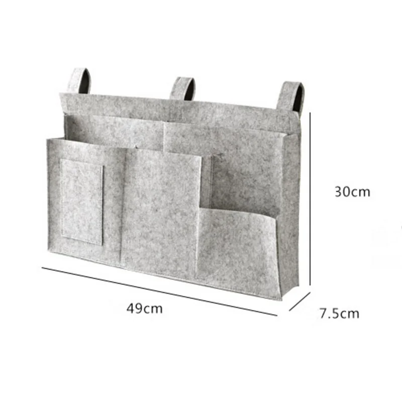 Gray Large Войлочная корзина для хранения в спальню, сумка для хранения журналов, коробка для салфеток, на стену, на пульте дистанционного управления, для телефона, для ключей, отделочные карманные корзины - Цвет: Gray Large