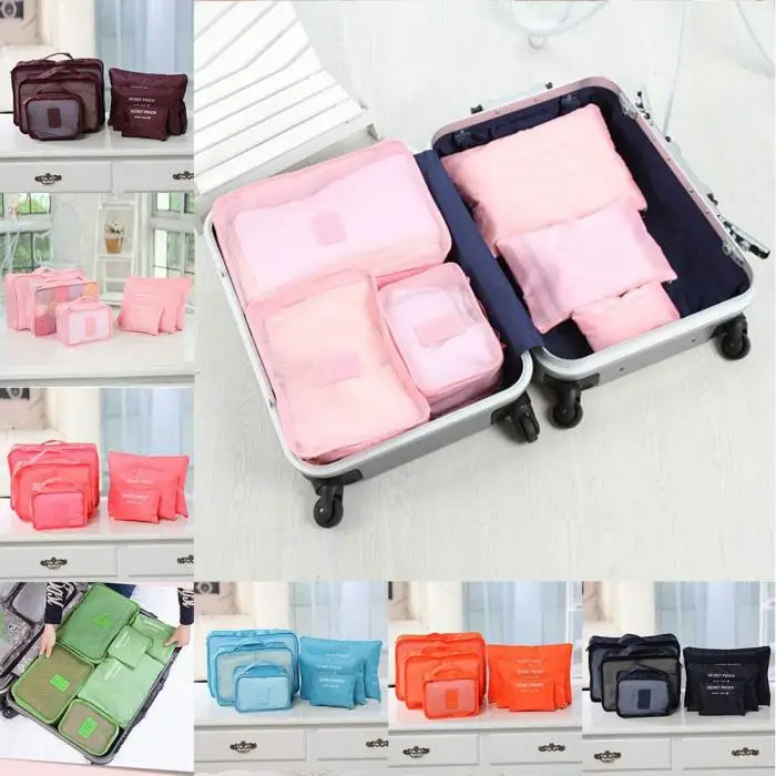 6 Pcs Clothes Storage Bags Packing Cube Traveling Home Clothing Organizer Set 669