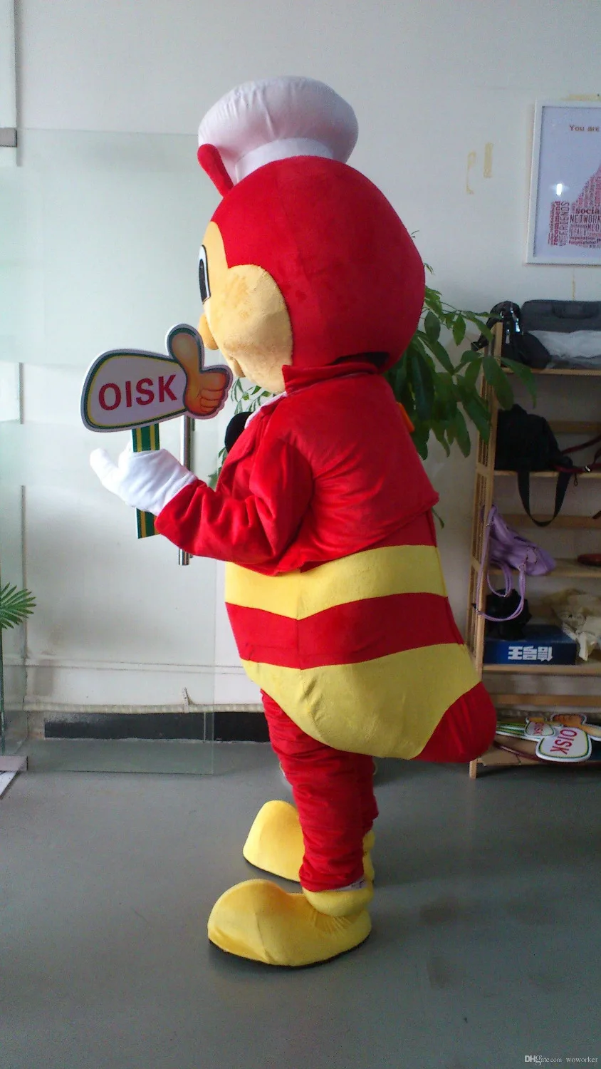 ohlees Actual Picture Jollibee in Philippines happy bee Mascot Costume Adult Size Outfit Plush Costumes Fancy Dress | Тематическая