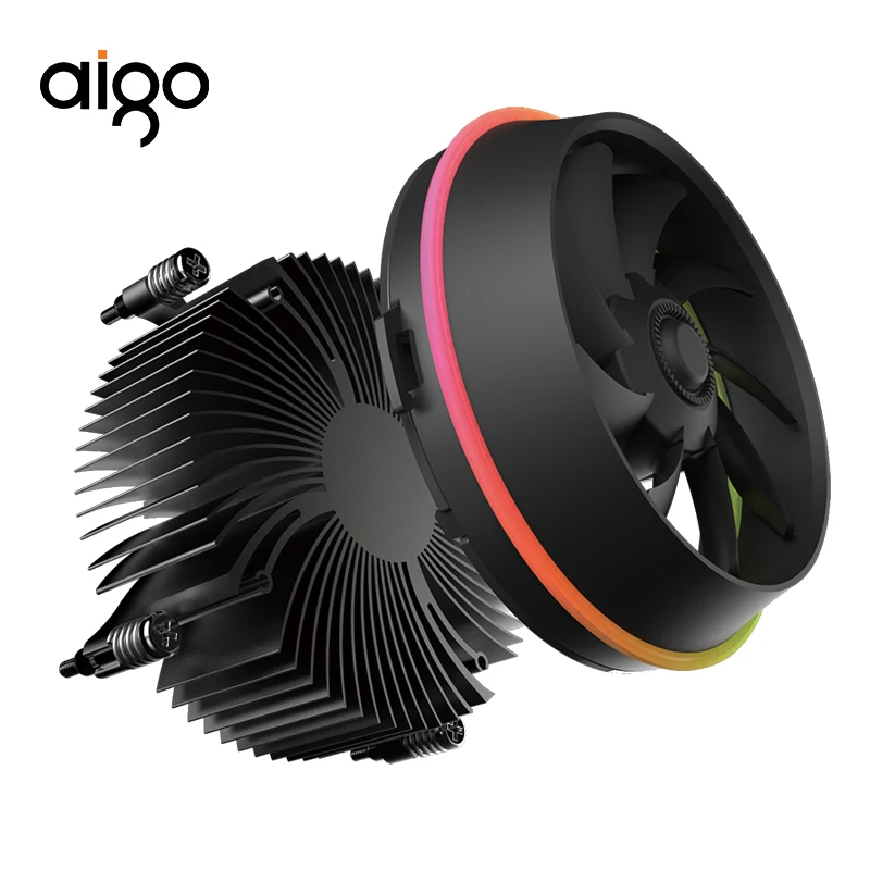 Aigo Shadow cpu RGB кулер 100 мм 4Pin светодиодный RGB вентилятор Радиатор cpu кулер PC cpu вентилятор радиатор охлаждающий алюминиевый теплоотвод Master