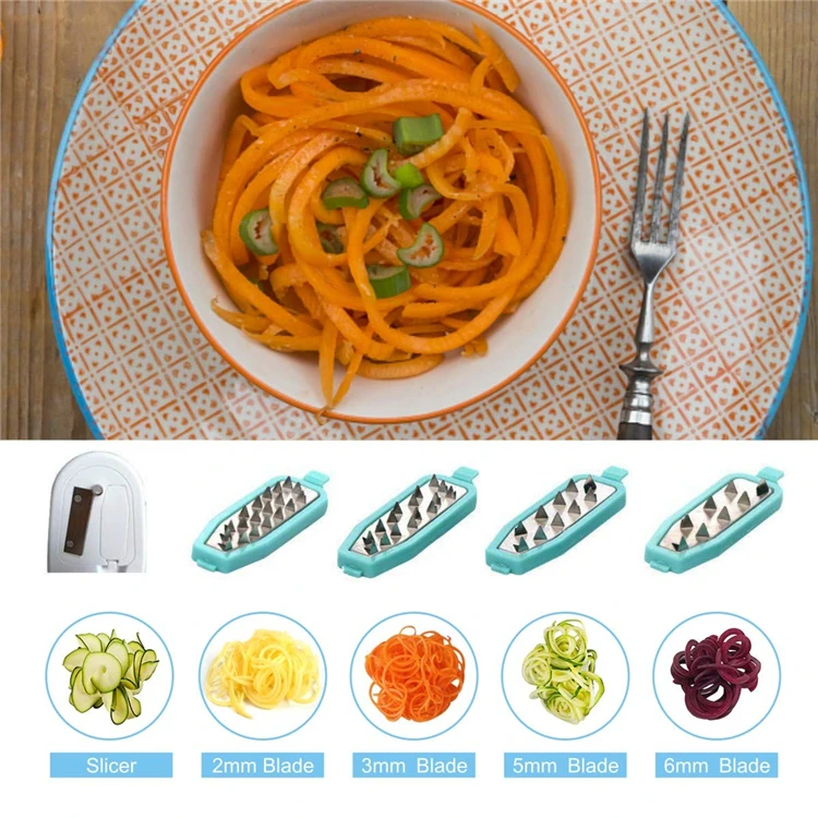 TPUSNOK 5 лезвий Spiralizer высокое качество Овощной Spiralizer слайсер с пищевой контейнером Veggie спагетти паста производитель TPA61