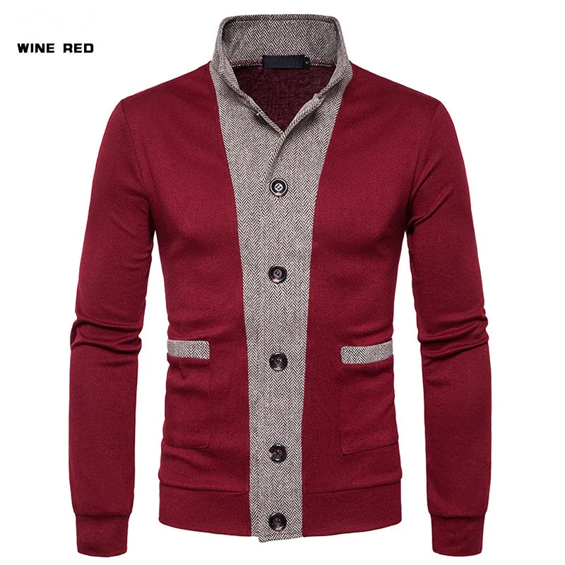 Men's Sweater 2019 New Male Brand Casual Jersey Long Mens Cardigan Fake Two Piece Slim Fit Dark Gray Homme Sweaters Men Knitwear |