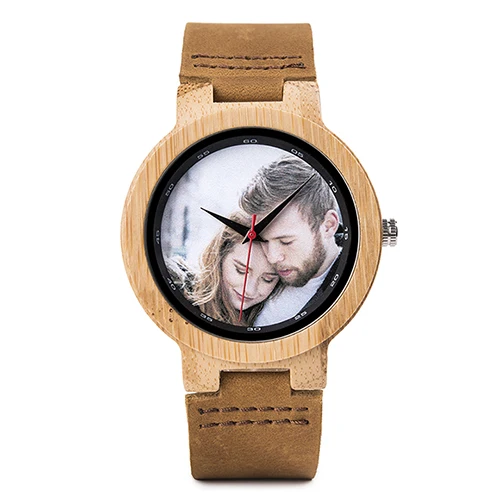 BOBO BIRD персональная фотопечать Relogio Masculino индивидуальный логотип деревянные часы с подарочной коробкой Прямая - Цвет: D16cai