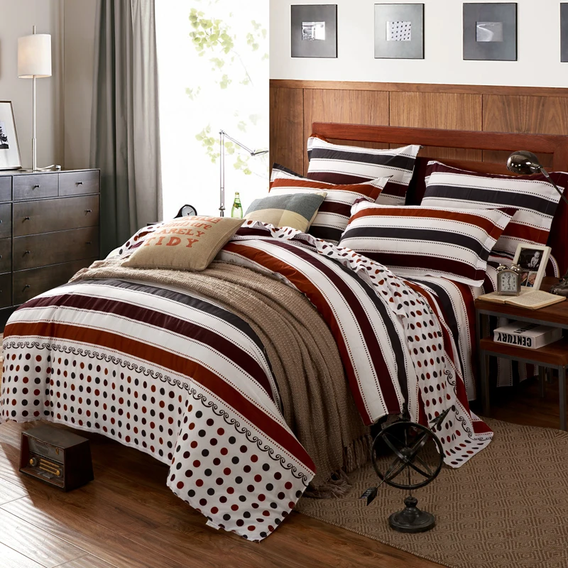 Хлопок пододеяльник набор 4 шт. постельных принадлежностей твин полный queen size single