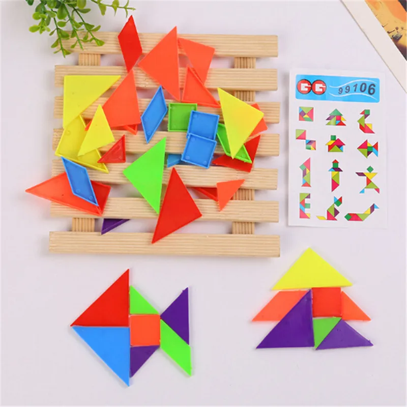 Новые дети умственного развития Tangram пластиковые головоломки мозговые тизеры