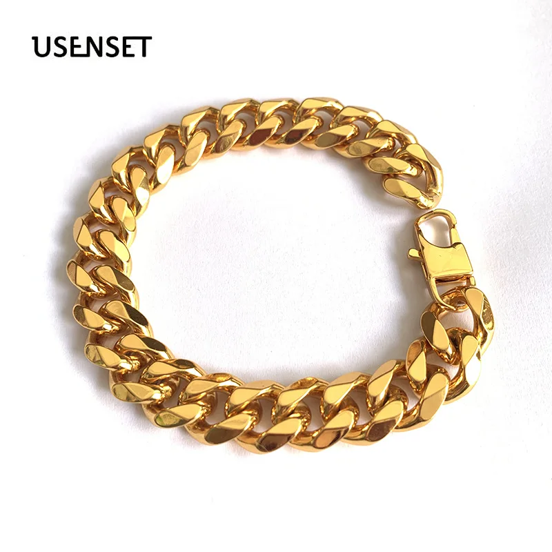 Мужской браслет из нержавеющей стали ювелирное украшение кубинской цепи Майами