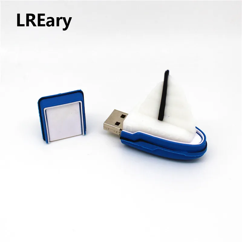 С мультяшным принтом парусная лодка USB флэш накопитель корабль Флеш TF карта с