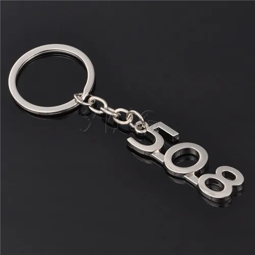 for 508 Keychain Автомобильные брелки брелок Авто цифровые Брелоки для ключей брелок крепление для peugeot 206 207 307 308 408 508 3008 автомобильные аксессуары - Название цвета: for 508 Keychain
