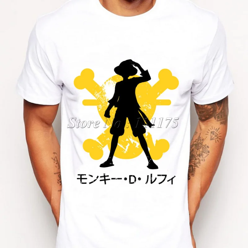 2015 новые поступления обезьяна d. Луффи печатных мужская мода майка топы настроить