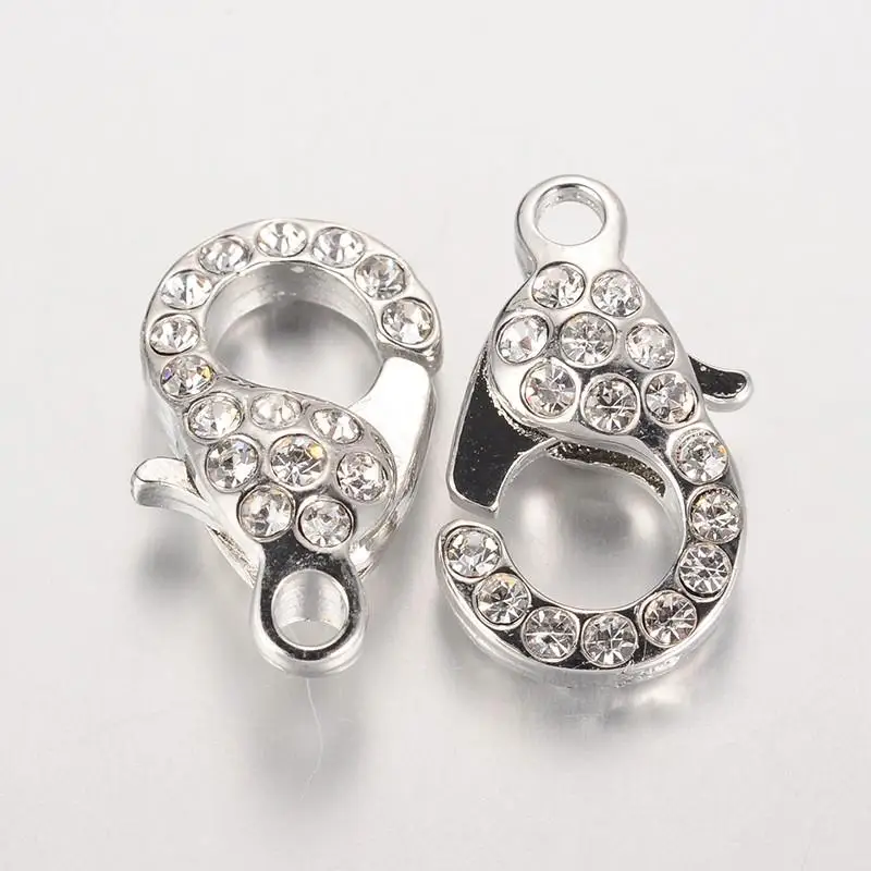 Стеклянные стразы из сплава 10 шт. застежки-коготь в виде омаров разные цвета 21x12 5x7