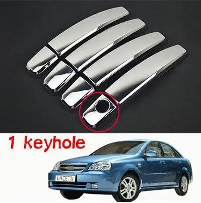 One hole handle Внешние автомобильные дверные ручки крышки для Buick Chevrolet Lacetti Optra Daewoo Nubira Suzuki Forenza Holden хромированная наклейка DQ-047 - Название цвета: One hole handle