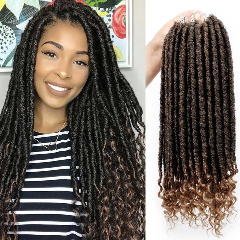 AISI HAIR Goddess Faux Locs DREAD, вязанные крючком волосы, косички, синтетические волосы для наращивания, 16 дюймов, мягкие натуральные 24 стойки/упаковка