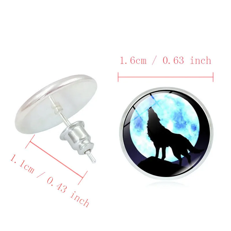 Новинка 2018 светящиеся в темноте ювелирные изделия серьги Воющий волк и луна