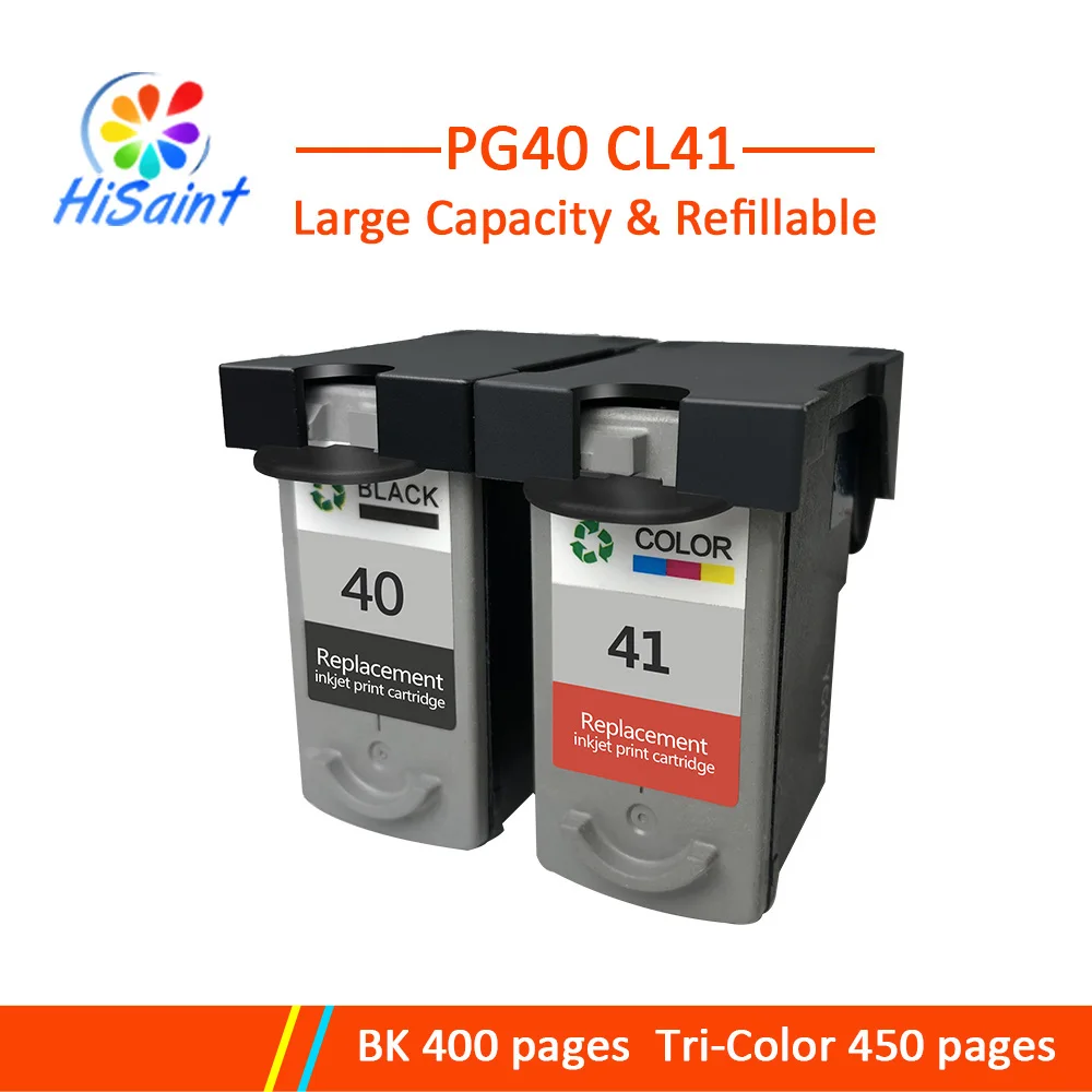 Дешевый совместимый чернильный картридж Hisaint для Canon PG40 PG41 CL41 принтера PIXMA iP1200 iP1300