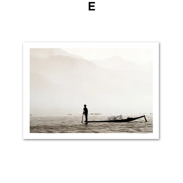 Unframed Sea Beach Landscape Canvas Painting Nature Ocean Scenery Nordic Poster For Modern Home Living Room Decor Wall Artwork | Дом и сад
