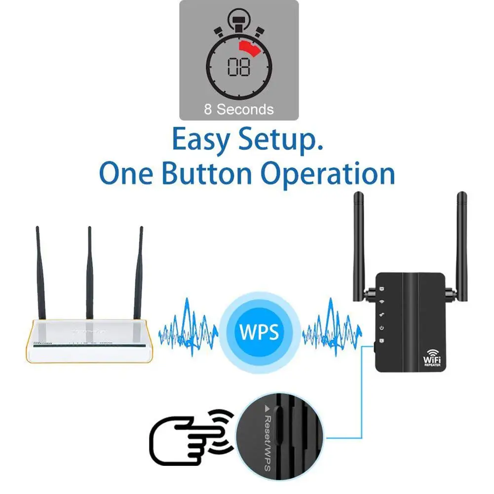 DSstyles WiFi Extender 300Mbps Wi-Fi Range Wireless Repeater Internet Signal Booster | Мобильные телефоны и аксессуары