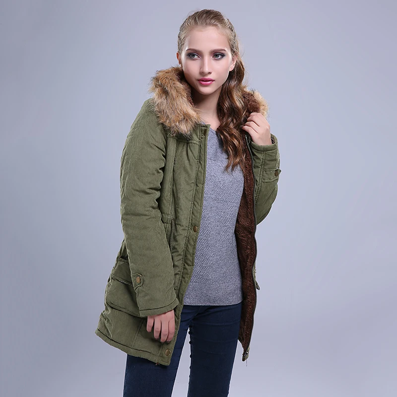 Новые 2016 Женщины Зима Куртка Толстые Теплые Пиджаки С Капюшоном Парка Пальто