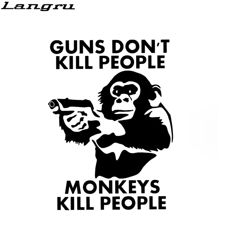 Guns Don't Kill People Large Animal Monkey Car Stickers for Motorhome Minicab Bumper Motorcycle Styling Vinyl Decal Jdm | Автомобили и