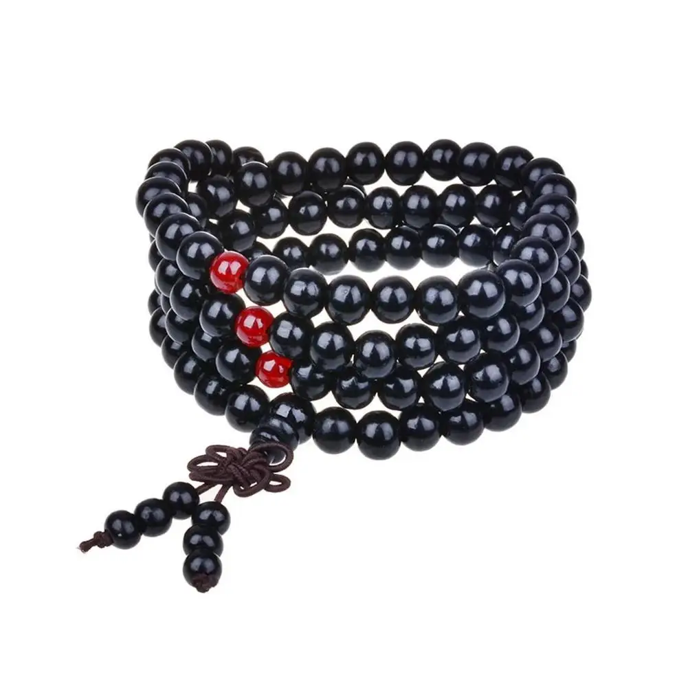 Мужские браслеты унисекс натуральные буддийские бусы из сандалового дерева