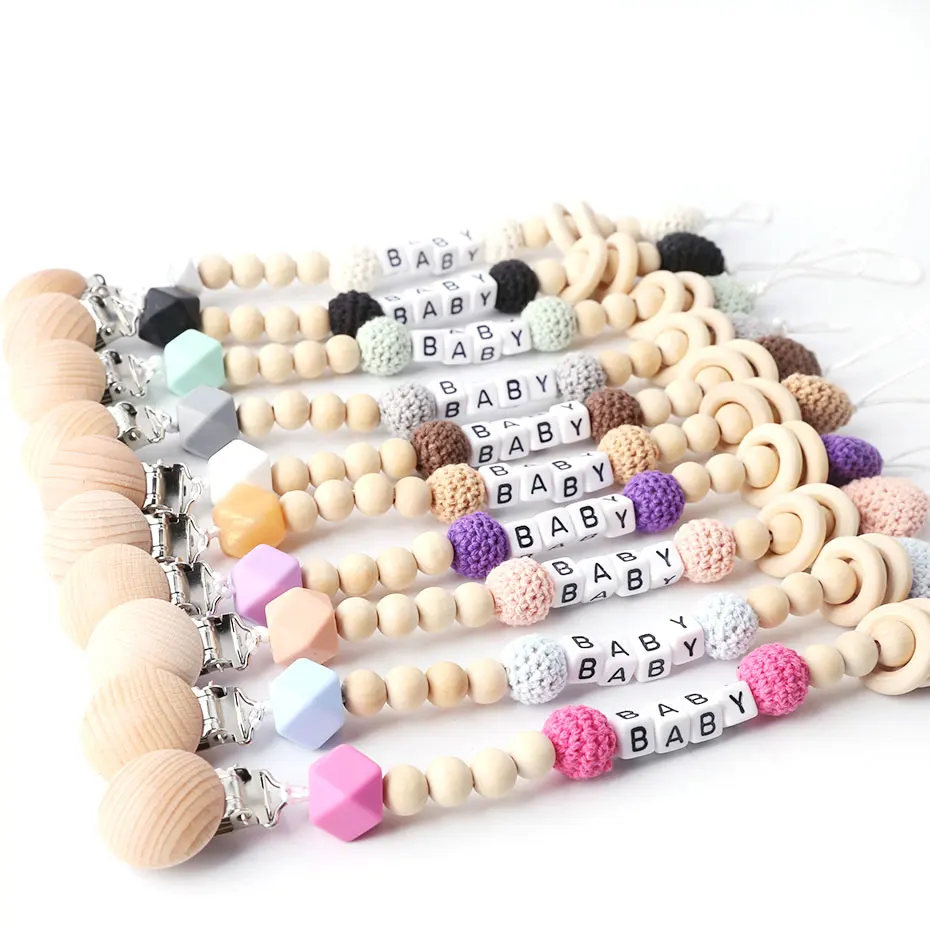 1 шт. персонализированные детские подарки силиконовые бусины Бинки зажим Обычная